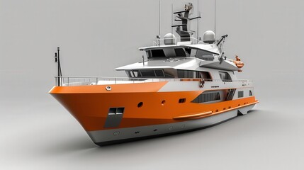 Naklejka premium vessel of the future equipped with advanced sonar and mapping technology, aiding in scientific exploration and oceanographic studies.
