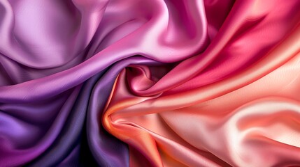 Obraz premium Elegance in Silk: Luxurious Fabric Folds with Vibrant Colors and Text Space