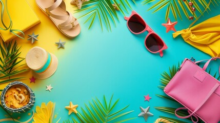 A vibrant summer sale background invites excitement, with space for announcing discounts effectively.