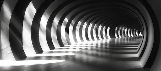Infinite Black and White Tunnel