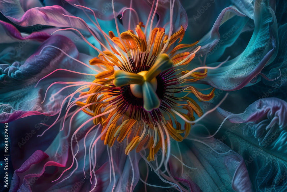 Canvas Prints an image showcasing the enigmatic beauty of krishna kamal emphasizing its complex structure, vibrant