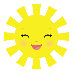 Cute sun vector cartoon illustration