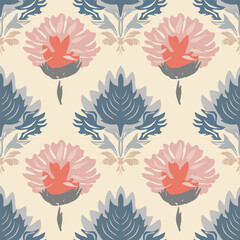 Pattern hand drawn floral, Motif ethnic ikat floral seamless textile illustration,  embroidery, print striped 
ornament floral, pattern, design for wrapping, silk, scarf, background, textile, 