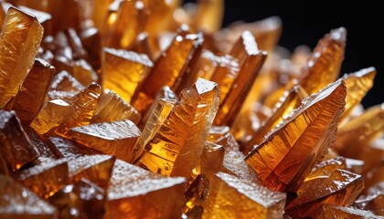 Macro Photo of Golden Crystals.