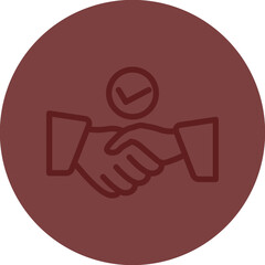 Handshake (for confirmation) Vector Line Maroon Circle Maroon