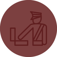 Customs symbol Vector Line Maroon Circle Maroon