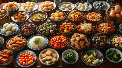 Fototapeta premium Delicious Chinese Dim Sum Feast