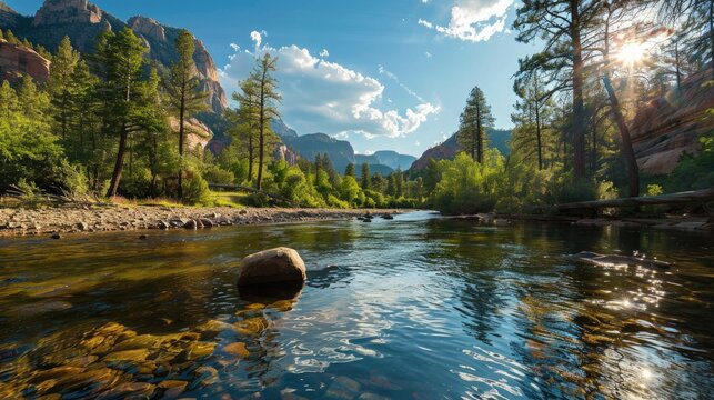 National park with conservation efforts visible, highlighting protected natural areas