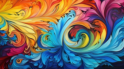 Traditional Ottoman Turkish marbling art patterns as abstract colorful background