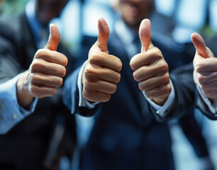 Business setting thumbs up