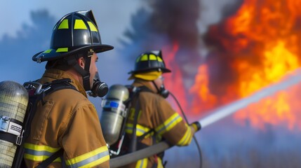 Firefighters saving lives from roaring flames, proactive avoidance