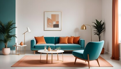 Photo interior modern design room 3d illustration