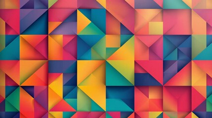 Obraz premium Repeating background of geometric shapes in vibrant colors