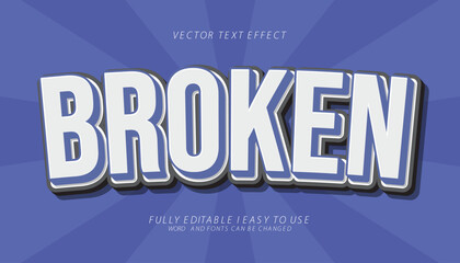 3d editable broken text effect, trendy style text effect template