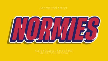 3d editable normies text effect, trendy style text effect template