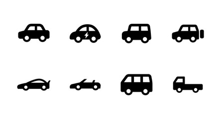 いろいろな種類の車のベクターアイコンセット