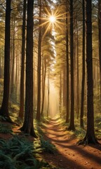 Sunbeams in the Forest.