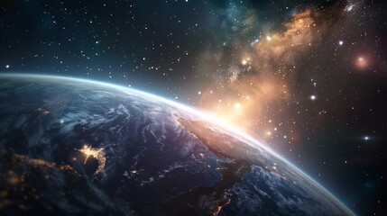 Earth From Space with Stars