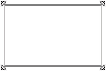 Elements of ornate vintage frames. Black on white classic calligraphy swirls, floral motifs. Design print for greeting cards, wedding invitations, restaurant menu, royal certificates. Set 3