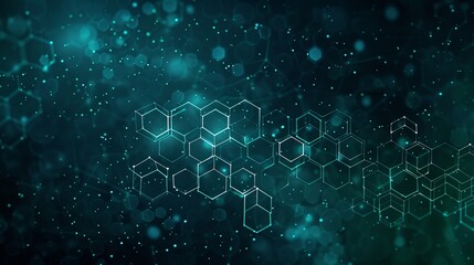 Abstract background of modern science and technology featuring hexagonal shapes and wireframe spot surface illustration for scientific and technological concepts
