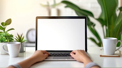 Person working on laptop in home office