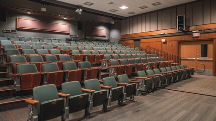 Theater seating in a college lecture hall