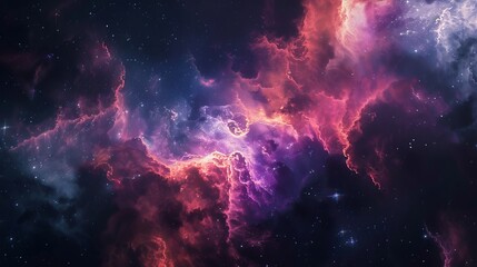 Obraz premium Colorful nebula gas cloud illuminating deep outer space with vibrant stellar gases and cosmic dust - stunning astronomical phenomenon in the universe