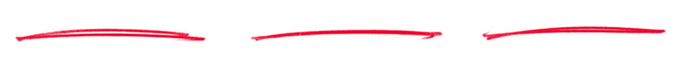 3 unodentlich gemalte Buntstift Streifen in rot