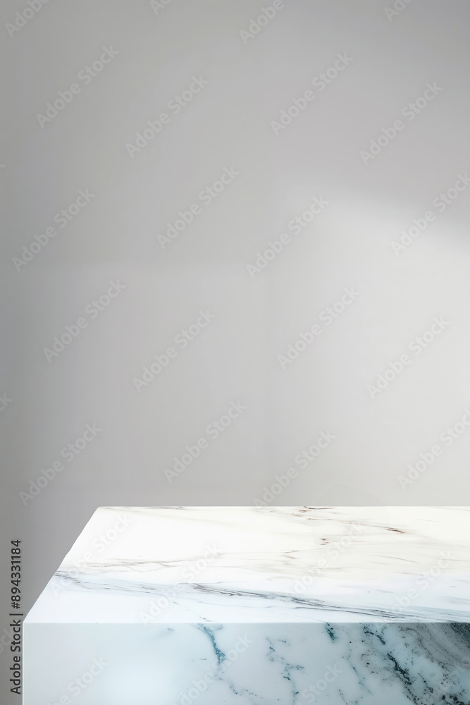 Poster empty marble surface provides a luxurious platform for showcasing products with a minimalist gray ba