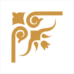 Vintage Corner and frames. antique ornament, vector flower decoration element