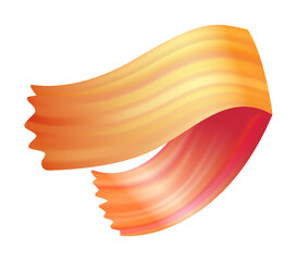 Brushstroke multicolor gradient texture. Brush ribbon isolated on white. Abstract colorful wave flow. Watercolor trace or abstract colorful smear vector cartoon illustration