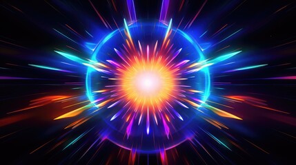 Fototapeta premium digital abstract futuristic background glow in neon colors