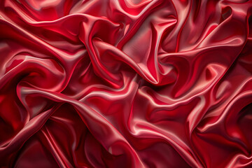 Fototapeta premium Red Satin Fabric Texture