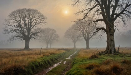 Misty Forest Path.