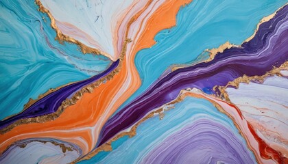 Abstract Fluid Art with Gold Accents.