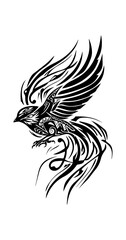 Obraz premium Sparrow bird tribal tattoo