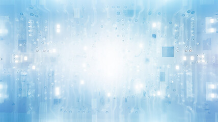 Obraz premium abstract blue background, a light glowing symbol of new technologies, copy space of new technologies