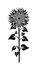 Sunflower tribal tattoo