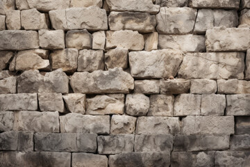 Processed collage of old ancient sand block wall texture in daylight. Background for banner