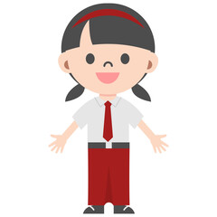 Elementary school Indonesian student uniform