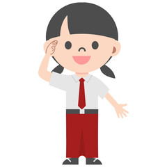 Elementary school Indonesian student uniform