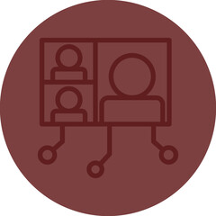 Digital Classroom Vector Line Maroon Circle Maroon