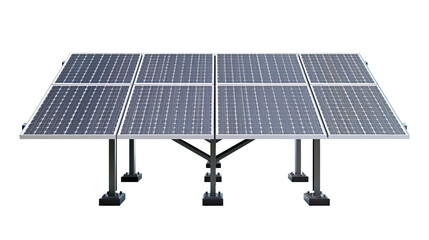 A set of solar panels isolated on a transparent background, showcasing the clean and renewable energy source.