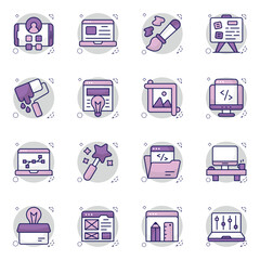 Set of Web Designing Flat Icons

