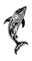 Naklejka premium Whale tribal tattoo
