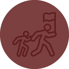 Leadership Development Vector Line Maroon Circle Maroon