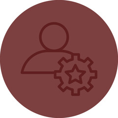 Talent Development Vector Line Maroon Circle Maroon