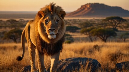 Majestic Lion Resting in the Wild