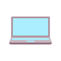 Flat design laptop vector icon.