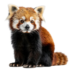 Obraz premium An Adorable Red Panda Captured in Stunning Detail Against a Black Background